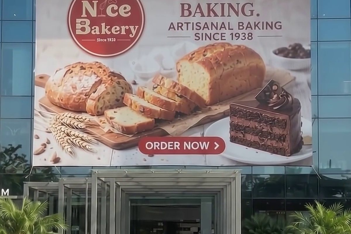 Nice Bakery billboard: Artisanal Baking since 1938